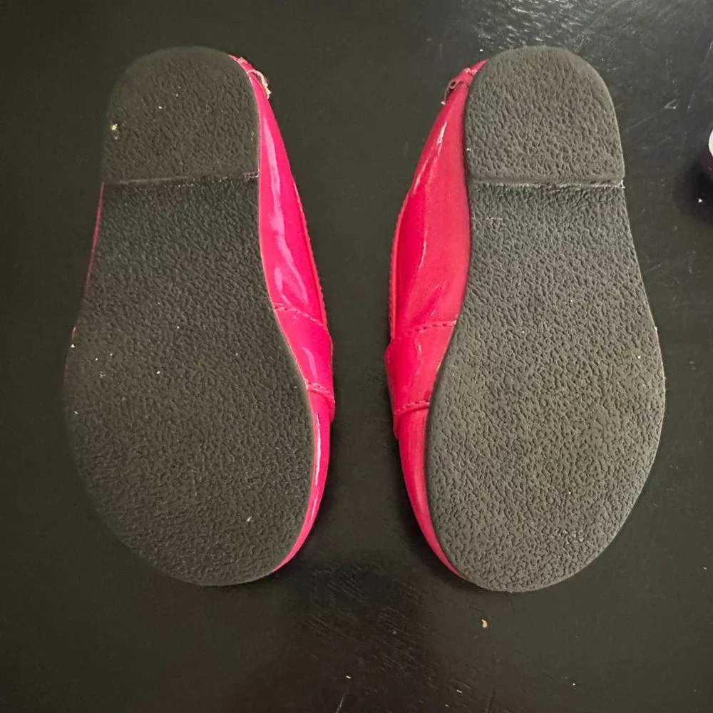 Baby Gap Little Girls Hot Pink Faux Leather Loafers EUC Sz Infant 6